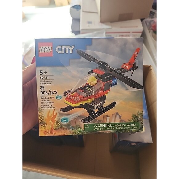 LEGO City Fire Rescue Helicopter Building Toy 60411 - Picture 1 of 2
